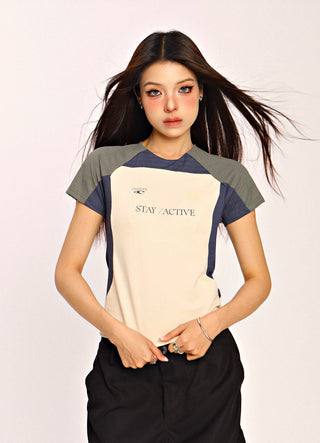 Blokecore contrast color raglan top