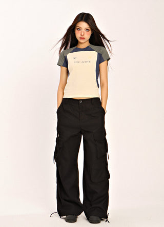 Blokecore contrast color raglan top