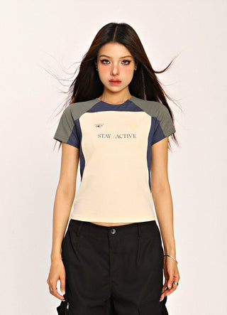 Blokecore contrast color raglan top