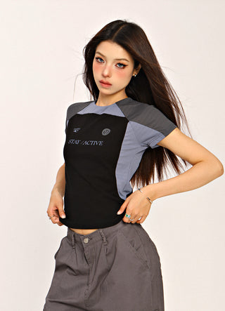 Blokecore contrast color raglan top