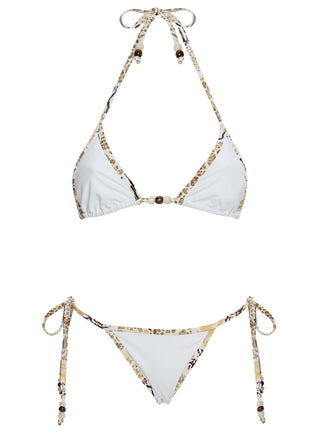 Blaylock Triangle Bikini Top White  Animal Multi