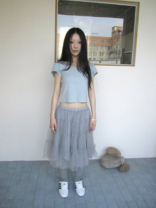 V-Neck Crop Top With Small Wing Sleeves