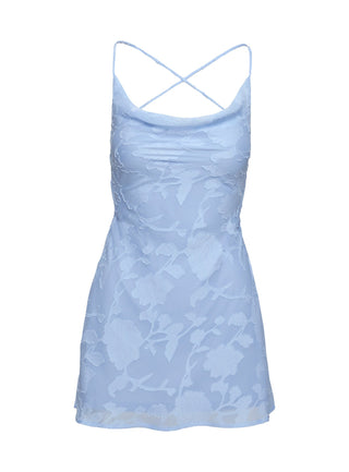 Celena Mini Dress Light Blue Burnout