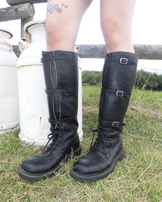 Lace-up Tanker Long Boots