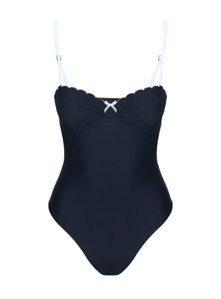 Claryssa Scallop One Piece Black