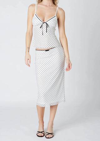 Polka Dot Tops & Fishtail Midi Skirt Set