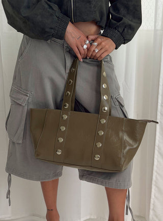 Fever Dreams Eyelet Shoulder Bag Khaki