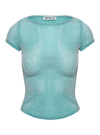 Crystal Clear Mesh Top Aqua