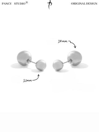 DOUBLE BALL GLOSSY EARRINGS