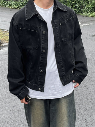 washed distressed denim jacket