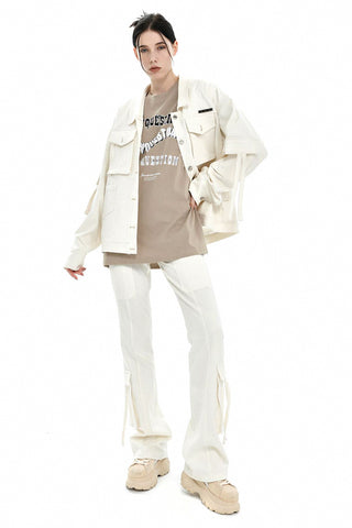 [AnyQ] 3D pocket structure ribbon loose work jacket