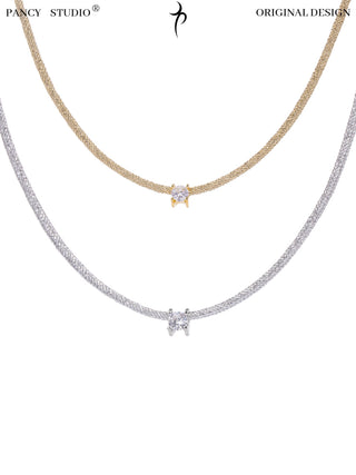 MINIMAL GLITER ROPE NECKLACE