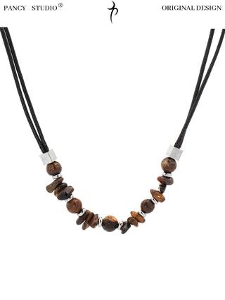 NATURAL STONE BEADED NECKLACE