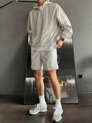 sports suit hooded jacket and shorts