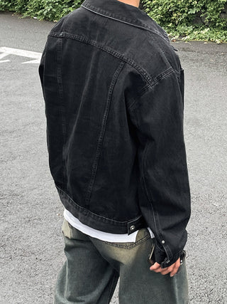 washed distressed denim jacket