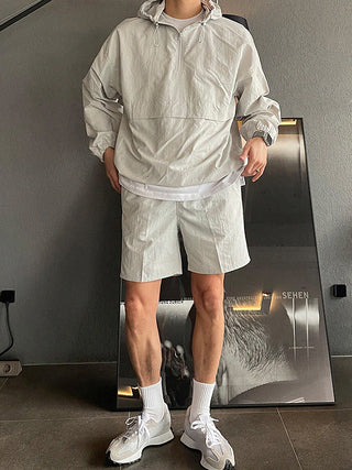 sports suit hooded jacket and shorts