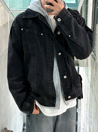 washed distressed denim jacket