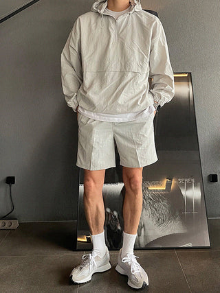 sports suit hooded jacket and shorts