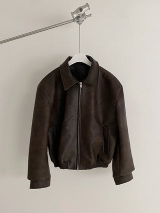 Leather Aviator bomber jacket