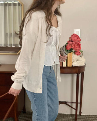 French square collar lace white shirt top