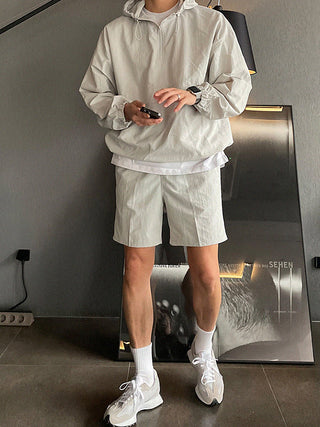 sports suit hooded jacket and shorts