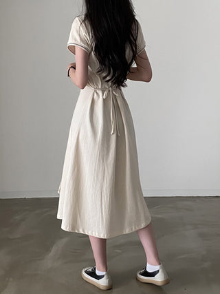 collar A Line short-sleeved dress