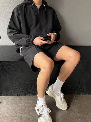 sports suit hooded jacket and shorts