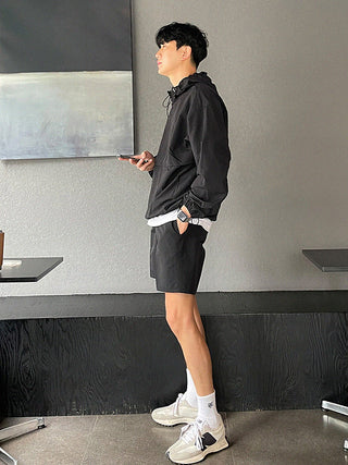 sports suit hooded jacket and shorts