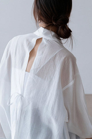 Tencel Sun Shirt with Back Slit Chiffon Shirt