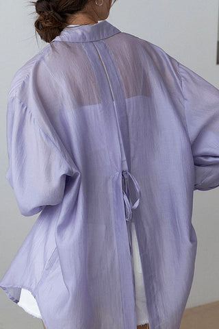Tencel Sun Shirt with Back Slit Chiffon Shirt
