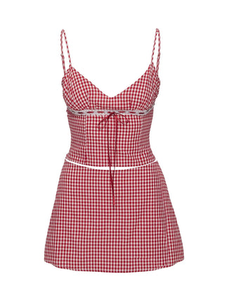 Daydreaming Gingham Set Red  White