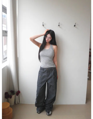 [7 colors] Long halter sleeveless top