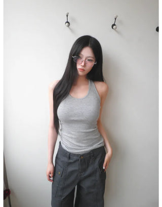 [7 colors] Long halter sleeveless top