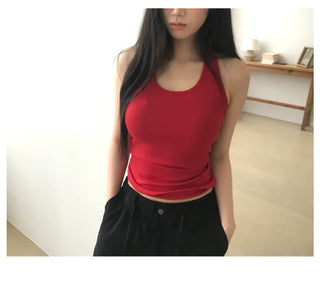 [7 colors] Long halter sleeveless top