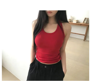 [7 colors] Long halter sleeveless top