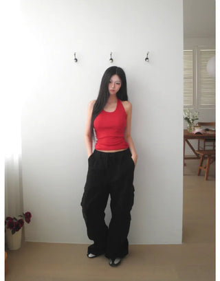 [7 colors] Long halter sleeveless top