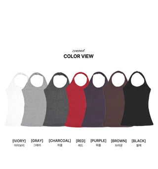 [7 colors] Long halter sleeveless top