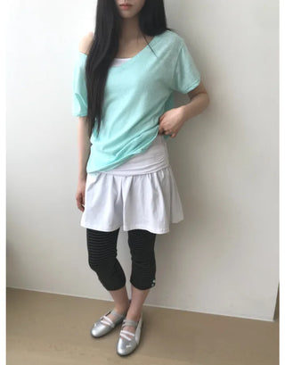 [3 colors] Striped Capri Pants