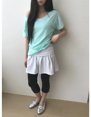 [4 colors] V-neck cool knit