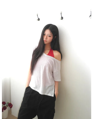 [4 colors] V-neck cool knit