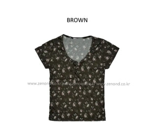 [3 colors] Mesh Flower T-shirt
