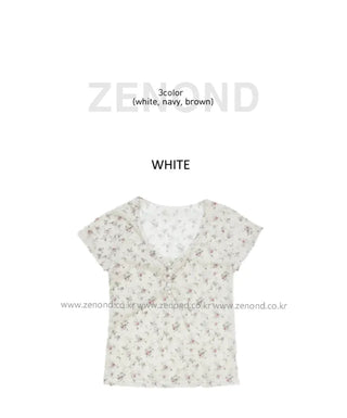 [3 colors] Mesh Flower T-shirt