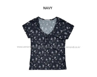 [3 colors] Mesh Flower T-shirt