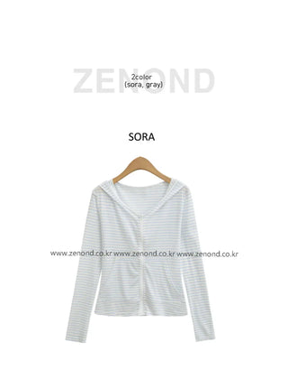 [2 colors] Striped Summer Zip-Up
