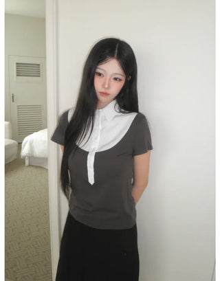 [2 colors] Cutout pleated midi skirt