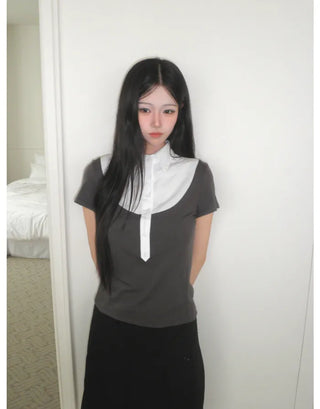 [2 colors] Cutout pleated midi skirt