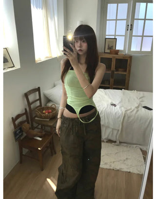 [2 colors] Camouflage Cargo Pants