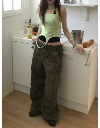 [2 colors] Camouflage Cargo Pants