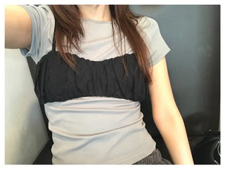 [3 colors] Shirred Wrinkle Bustier