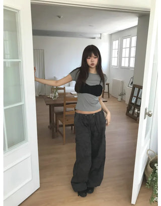 [3 colors] Shirred Wrinkle Bustier
